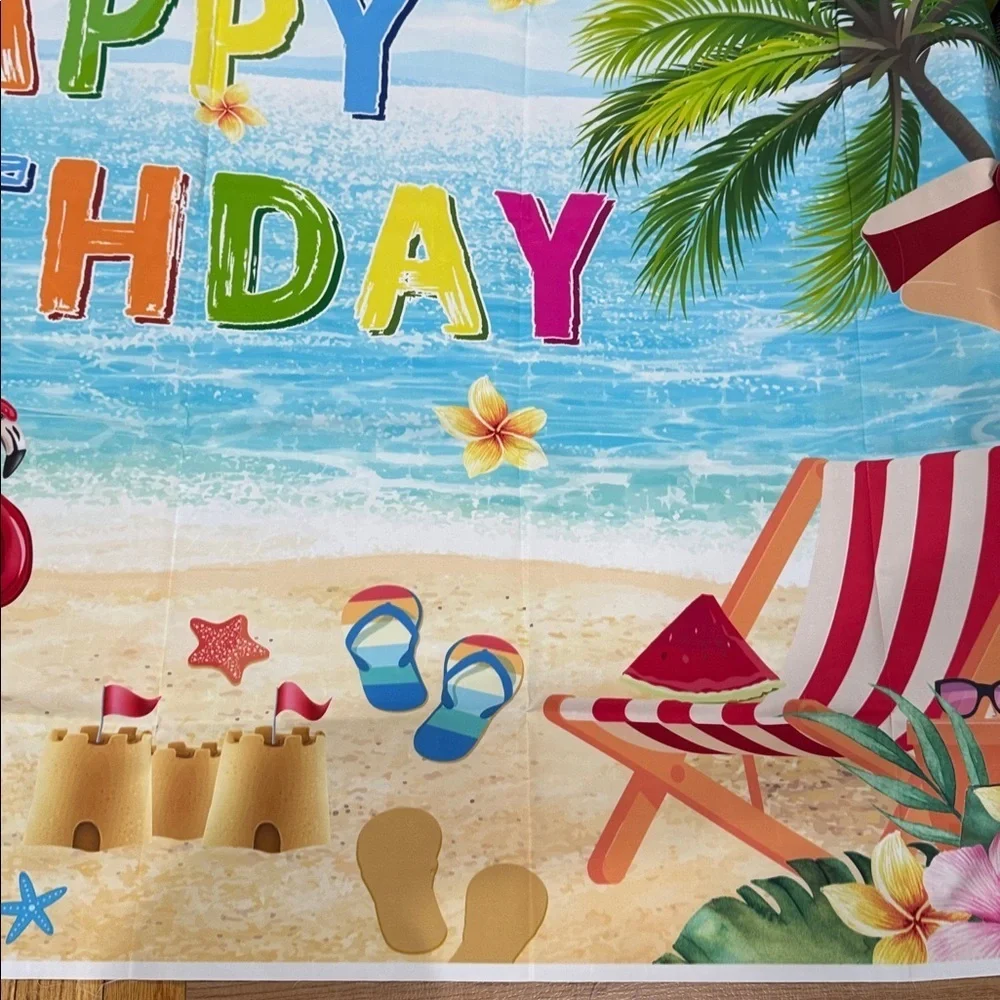 Colorful Beach Birthday Banner